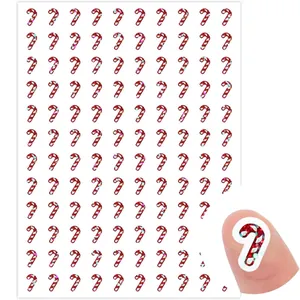 Macro-detail van laser kerst zuurstok mini stickers voor doe-het-zelf knutselwerk
