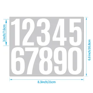 Dimension specifications for large self-adhesive vinyl number stickers for mailbox labeling