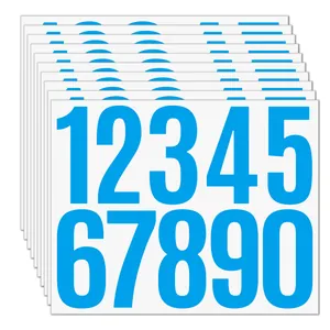 Large 3-inch blue vinyl number stickers 0-9 for mailbox identification and organization