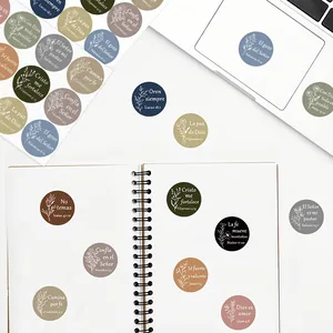 Matte finish decorative Spanish Bible verse stickers for laptop and notebook personalization