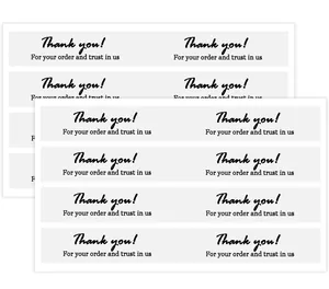 Transparent Thank You sealing stickers for coffee cup lids and takeout packaging