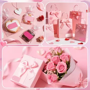 Pink To From gift tags on romantic packaging for Valentine's Day, weddings and parties