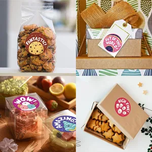 5cm round encouragement stickers used as cute seals on cookie bags and gift boxes