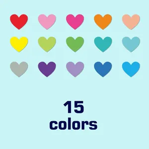 Juego de 15 pegatinas de colores en forma de corazón para la decoración de San Valentín