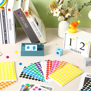 High-quality 1.3cm colored adhesive round dot stickers for organization and labeling