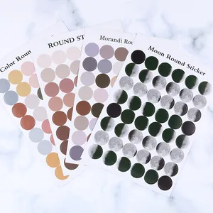 Etiquetas Redondas Autoadhesivas Circulares Para Clasificación Color Morandi Fase Lunar Pegatinas Decorativas Para Scrapbook