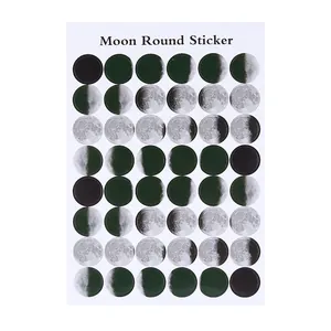 Pegatinas redondas de fases lunares para diarios y manualidades, set de 48