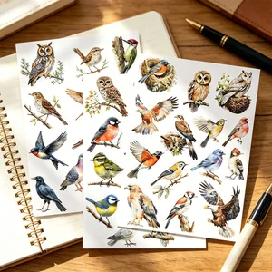 Aquarell Vogel Journal Aufkleber Minimalistische Scrapbooking DIY Dekorative Kunst Aufkleber für Journaling Briefpapier Dekor
