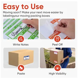 How to use color-coded moving box labels: write, peel, paste, and ensure high visibility.