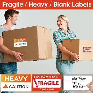 Professional 3.5x2 inch removable moving labels for heavy and fragile shipping boxes