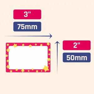Afmetingen voor cartoon ster naamlabels: 3x2 inch (75x50mm) voor gebruik in de klas