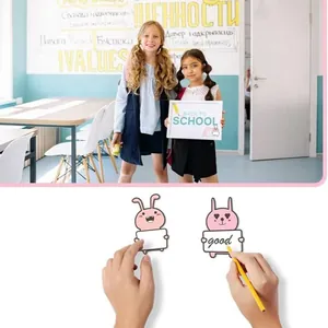 Cute cartoon rabbit writeable name stickers for children's school supplies and labeling