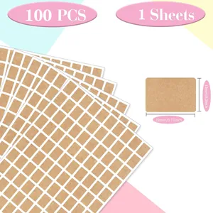 Etichette adesive in carta kraft 19x13mm rettangolari, 100 pezzi per foglio dettaglio