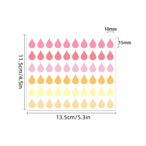 Adesivi colorati a forma di goccia per l'indicizzazione, foglio da 13,5 x 11,5 cm circa