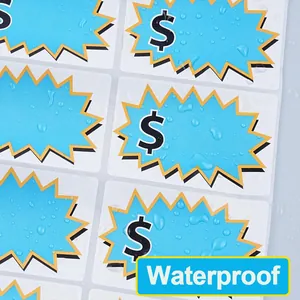 Wasserfeste blaue sternförmige Preisschilder für den Einzelhandel und Flohmarkt