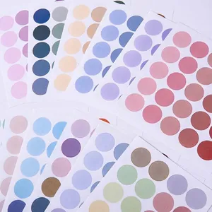 Variety of colorful Morandi round dot stickers for journals and aesthetic labeling