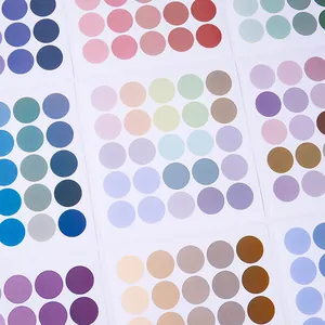 Colorful Morandi color palette round dot stickers set for stationery and labeling
