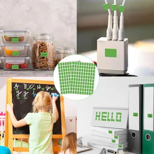 Etichette adesive verdi impermeabili per organizzare barattoli di cucina e ufficio