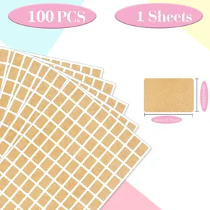 Set di 100 etichette adesive in carta kraft, dimensioni 19x13mm per foglio