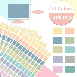 Vista dettagliata di etichette adesive impermeabili in 10 colori, dimensioni 19x13 mm