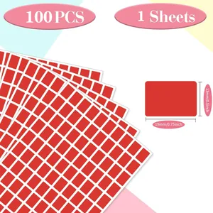Dimensioni dettagliate delle etichette adesive rosse rettangolari da 19x13 mm.