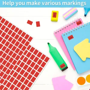 Etichette adesive rosse impermeabili per contrassegnare quaderni e materiale scolastico