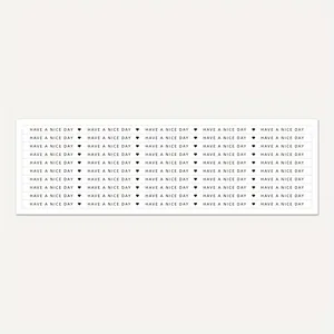 Etichette sigillanti bianche minimaliste con scritta 'Have a Nice Day' per pacchetti DIY