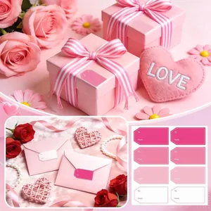 Set of multi-color To and From gift labels for romantic gift box and envelope packaging