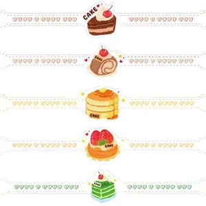 Autocollants longs mignons sur le thème des desserts pour la décoration de pâtisseries