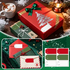 Assorted Christmas gift labels with To and From text for holiday gift wrapping