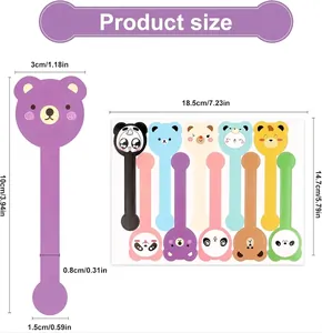 Dimensions de longs autocollants de scellage en forme d'ours et de panda pour pâtisserie