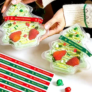 Festive long Merry Christmas sealing stickers for holiday baking and gift box packaging.