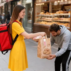 Pegatinas rosas 'Handmade with Love' para sellar envases de alimentos y regalos