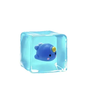 Luminous maltose squishy toy in a translucent sea world ice cube design for stress relief