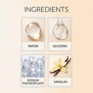 Lijst met ingrediënten voor vanille luchtverfrisser met water en glycerine.