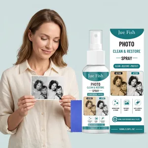 Jue Fish Foto Reinigung Und Pflege Spray Set Mit Mikrofasertuch Professioneller Fleκkenentferner Für Alte Fotos Familienalbum Pflege
