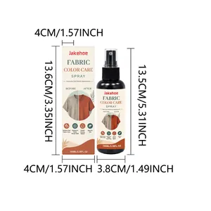 Jakehoe 100ml fabric color care spray and packaging box with detailed size dimensions