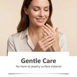 A sparkling diamond ring worn on finger demonstrating results of gentle jewelry care