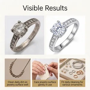 Detailed demonstration of jewelry cleaning spray results on various ornaments
