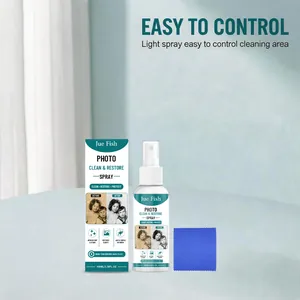 Detailansicht des Jue Fish Foto-Reinigungsspray-Sets mit präzisem Sprühkopf und Reinigungstuch
