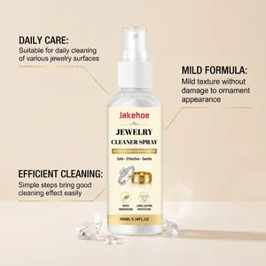 Jewelry cleaner spray bottle 100ml showing mild formula and efficient cleaning results