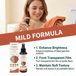 Detailed view of fabric color care spray benefits showing brightness enhancement