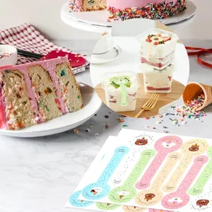 Set de pegatinas de sellado largas con motivos de animales para envases de repostería