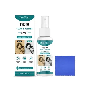 Professionelles 100ml Jue Fish Foto-Reinigungsset mit Spray und blauem Mikrofasertuch