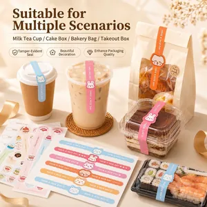 Pegatinas largas de animales para envases de alimentos y regalos de repostería