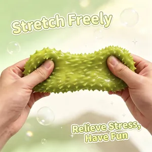 Jouet anti-stress durable en forme de durian vert, étirable pour une détente maximale.