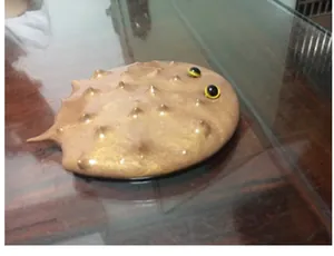 Pâte à modeler magnétique marron en forme de créature avec des yeux mobiles drôles.