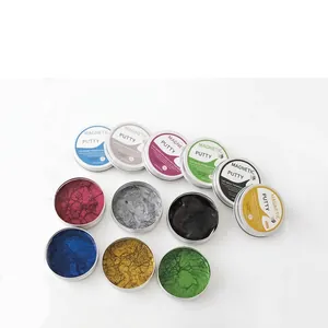 Six couleurs de pâte à modeler magnétique en boîtes métal pour création et détente