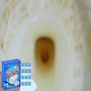Pastilles de nettoyage bleues efficaces pour éliminer les taches et odeurs de toilettes.
