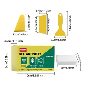 Detailed dimensions of vyreth waterproof sealant putty and application tool set
